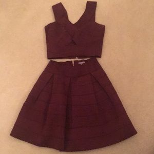 Two piece skirt and cropped top
